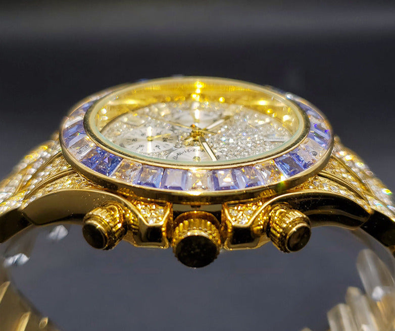Best Men's Waterproof Watch - Men's Stainless Steel Gold Watch | Thrifix™