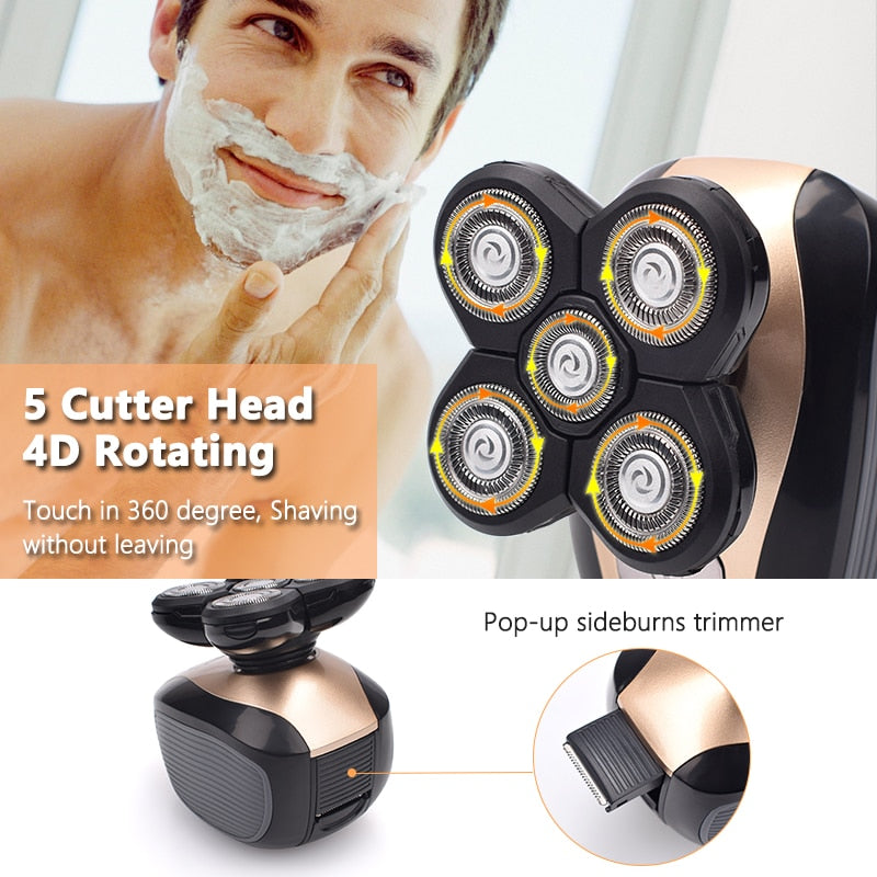 Rechargeable 5 In 1 4D Electric Shaver